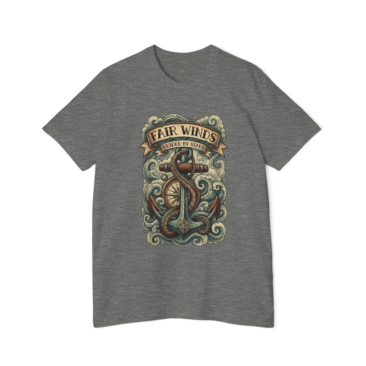 Fair Winds Guided by Stars T-Shirt — Nautical USA - Made Short Sleeve - Fair Winds Clothing