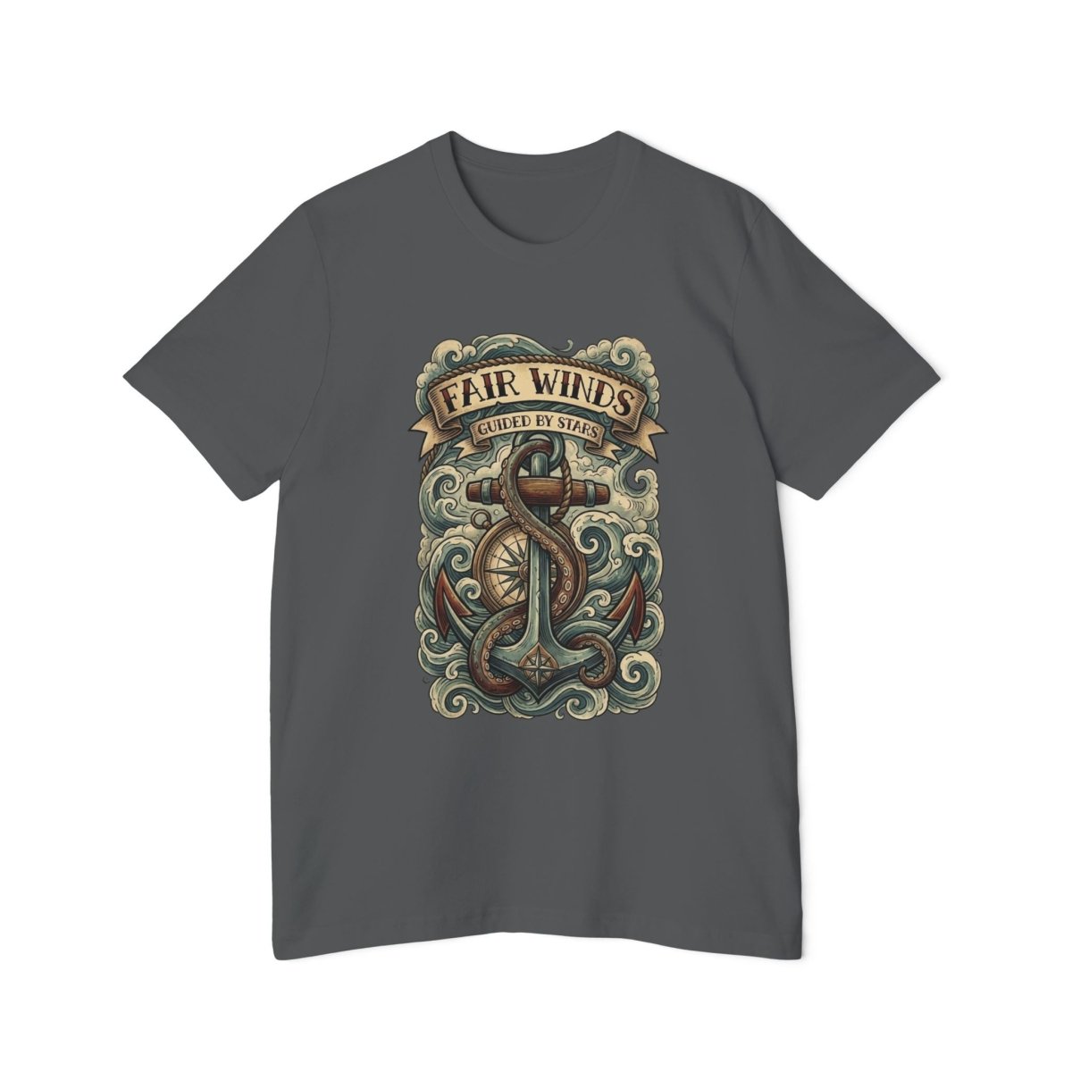 Fair Winds Guided by Stars T-Shirt — Nautical USA - Made Short Sleeve - Fair Winds Clothing