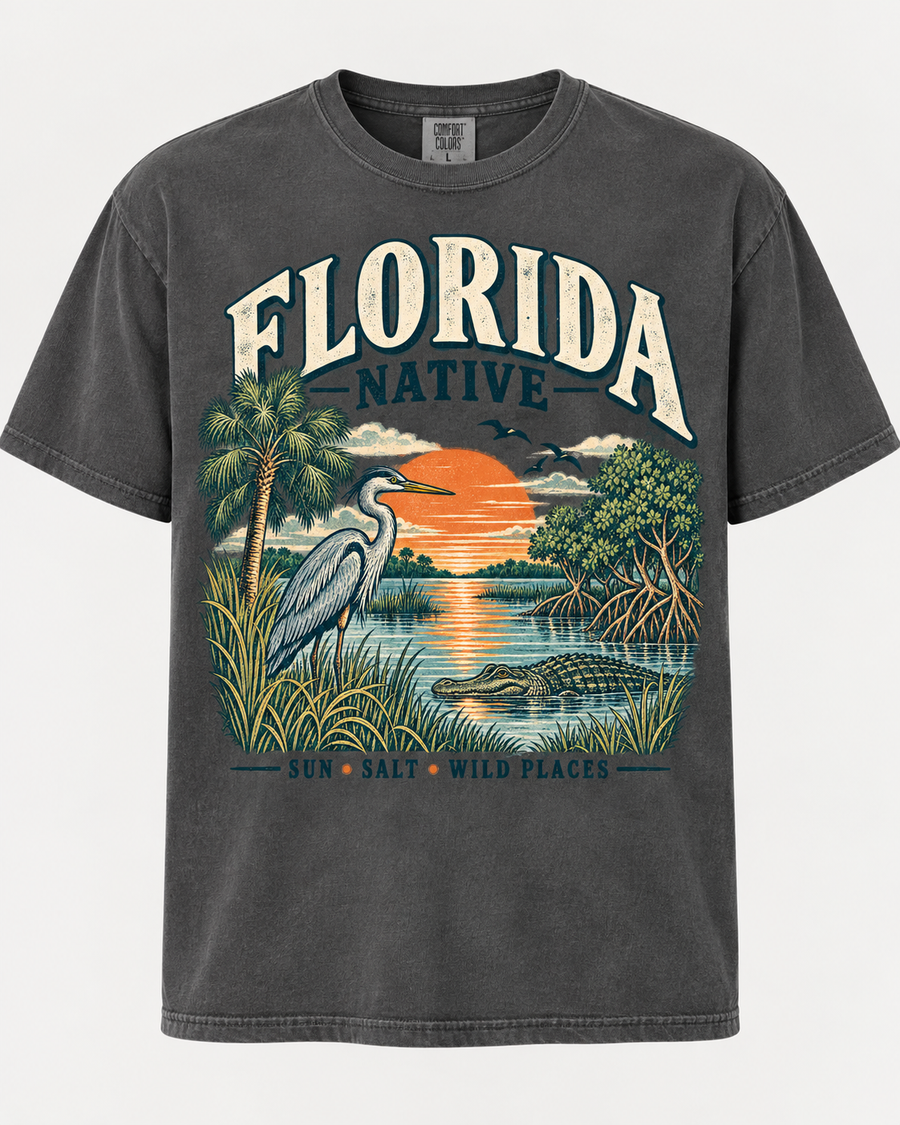 Florida Native — Sun • Salt • Wild Places Comfort Colors Tee