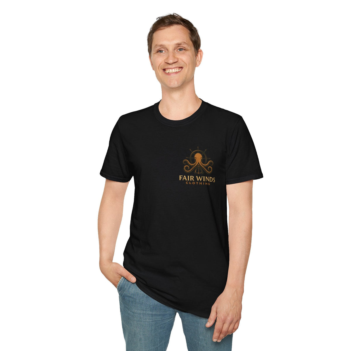 Nautical T-Shirt with Fair Winds Guiding Light Design - Fair Winds Clothing