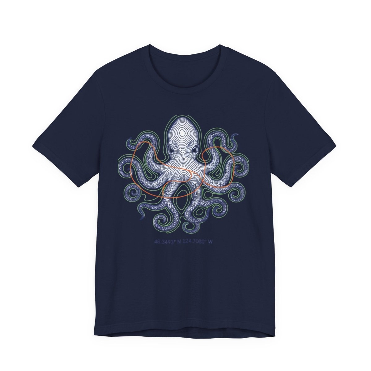 Octopus Topographic Tee | contour line design, topo map apparel - Fair Winds Clothing