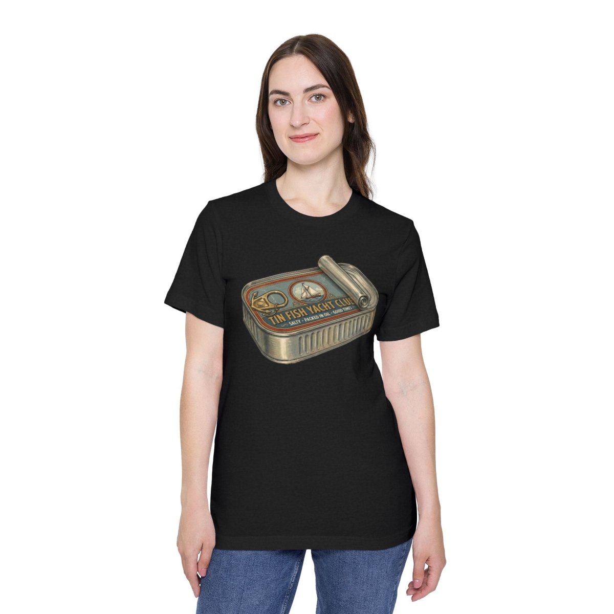 Tin Fish Yacht Club T-Shirt — Vintage Sardine Can Nautical Graphic - Fair Winds Clothing