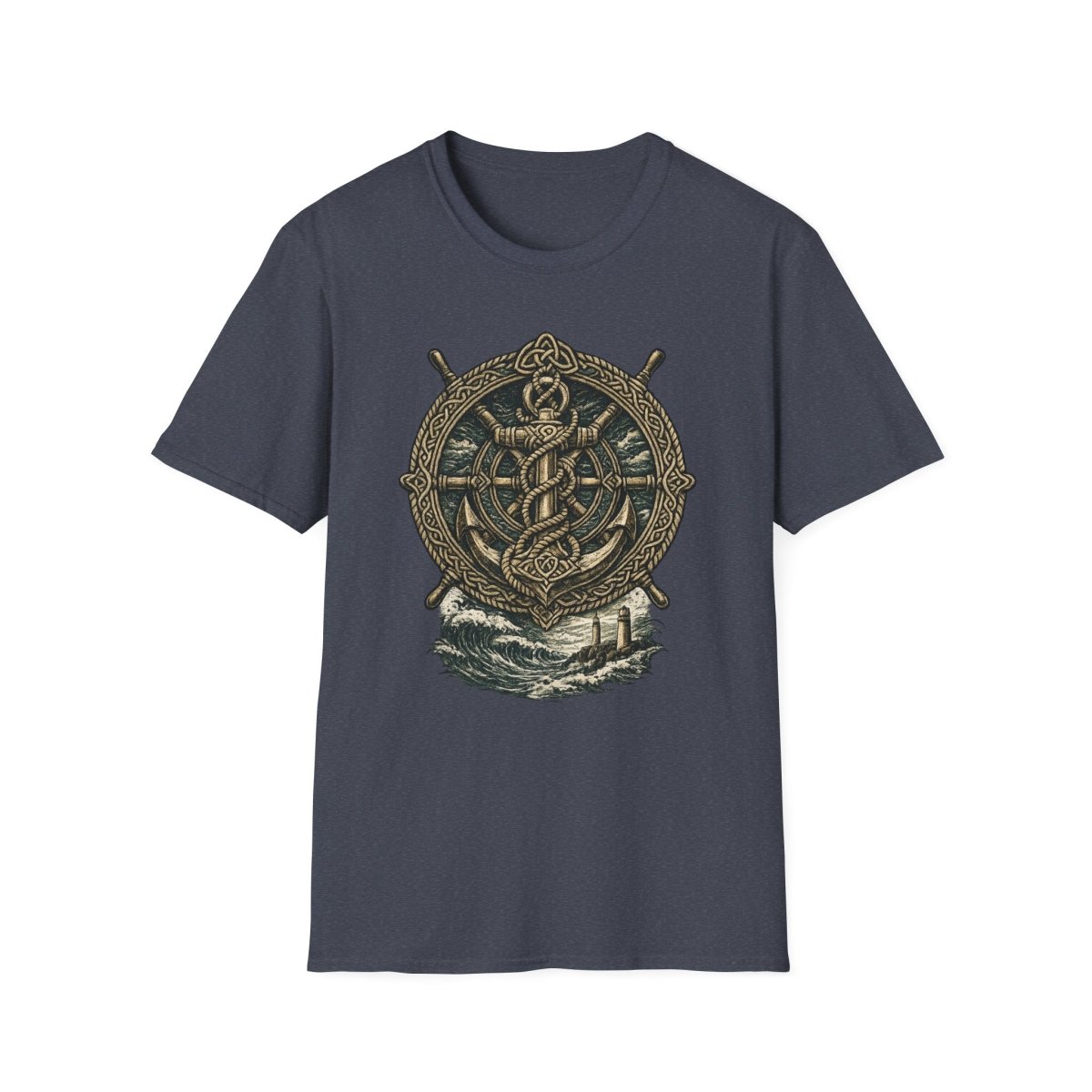 Viking Serpent Shield T-Shirt — Norse Jörmungandr Wave Graphic Tee - Fair Winds Clothing