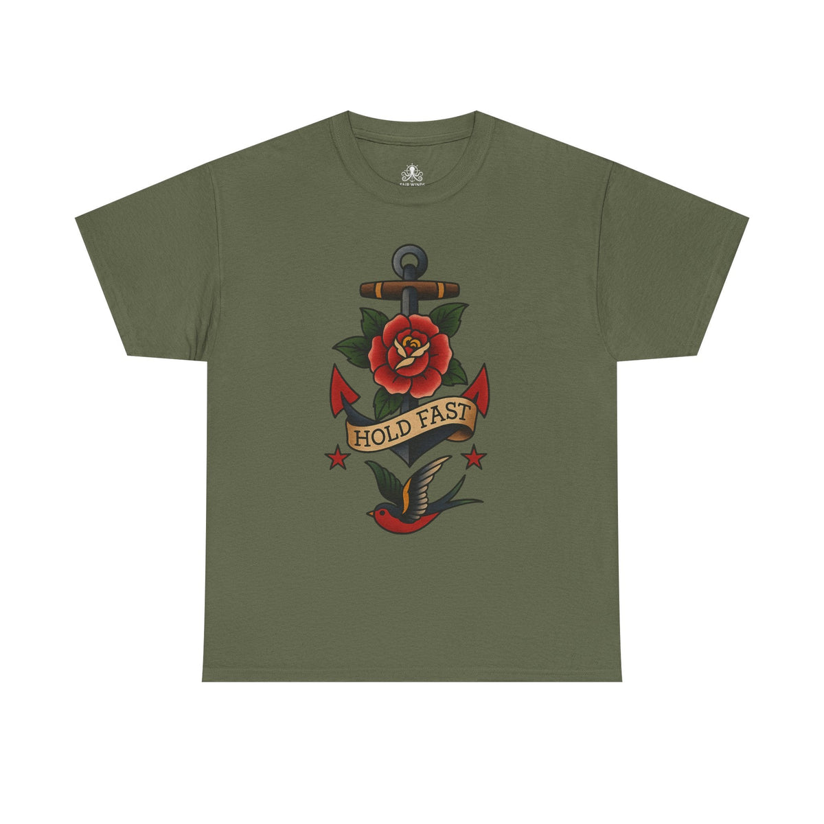 Vintage - Inspired Tattoo Tee with 'Hold Fast' Design, Unisex Tee for Sailor Lovers, Perfect Gift for Nautical Lovers, Everyday Wear, [...] - Fair Winds Clothing
